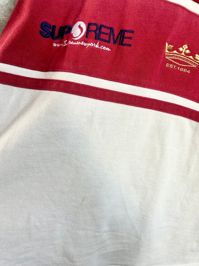 ウェア Supreme Chest Stripe Rugby\"RED\"