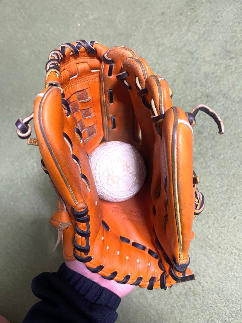 ZETT 軟式グローブ オレンジ　源田モデル　プロステイタス