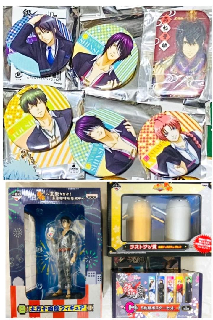 銀魂 ダッシュストア スーツ缶バッジ 桂小太郎高杉晋助神威土方十四郎 まるかく