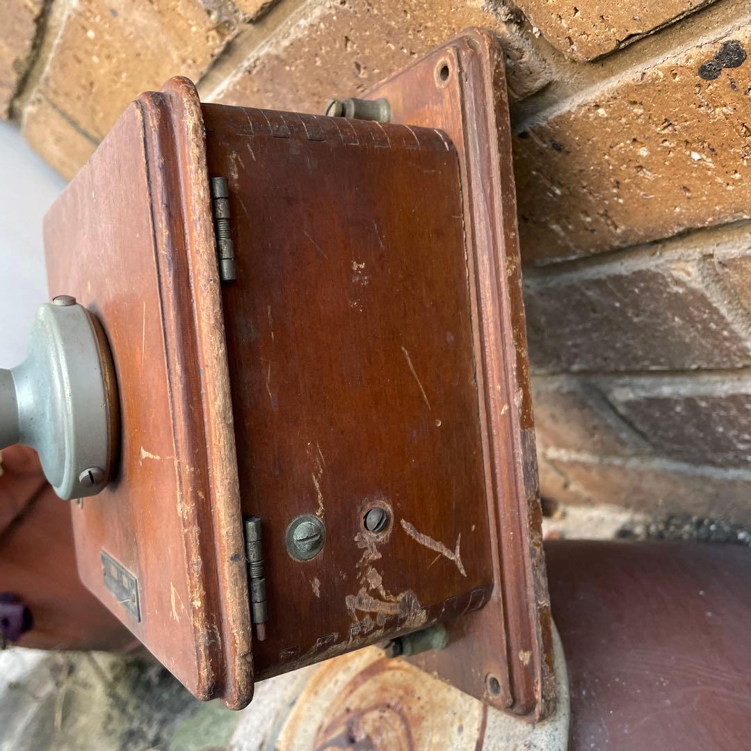 A 国鉄廃品 鉄道廃品 デルビル磁石式壁掛電話機　レトロ壁掛け電話機　国鉄電話機