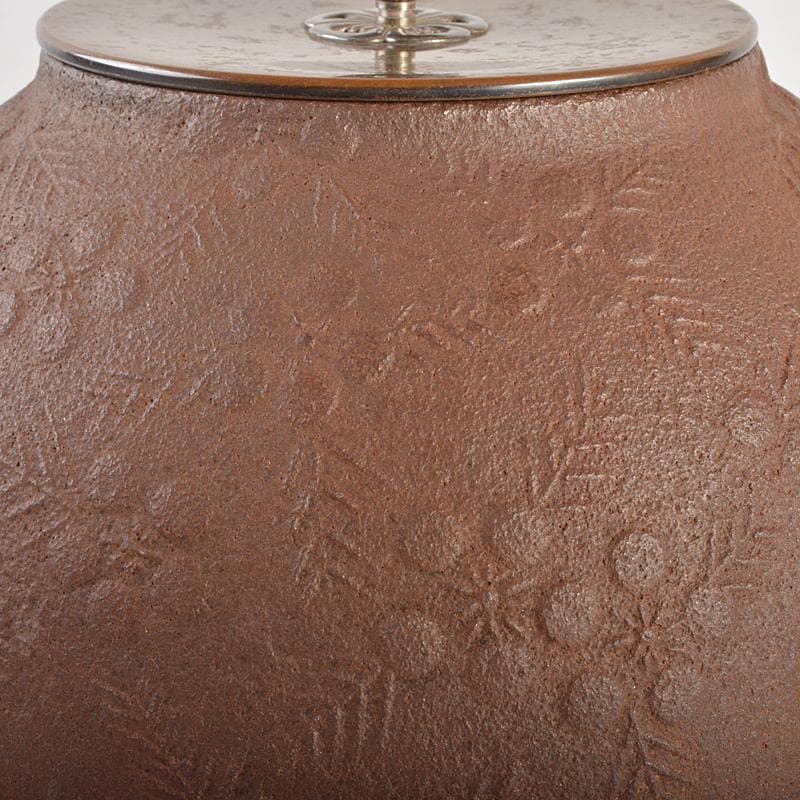 茶道具　嘉山工房　横倉嘉山作　銀摘　山吹文真形釜　替蓋付　共箱　M　R6727B