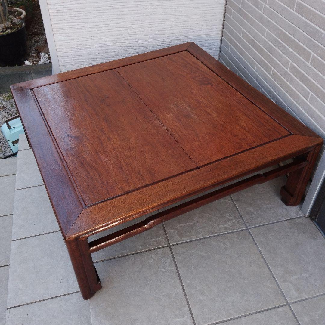 唐木テーブル 唐木家具 紫檀木製 アンティーク 紫檀座卓 座敷机 明時代風