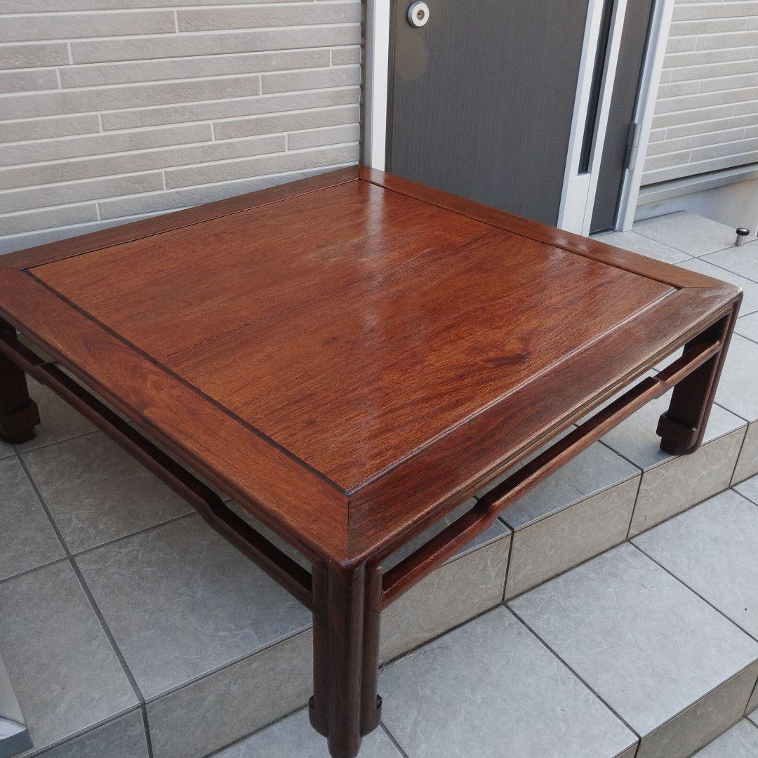 唐木テーブル 唐木家具 紫檀木製 アンティーク 紫檀座卓 座敷机 明時代風