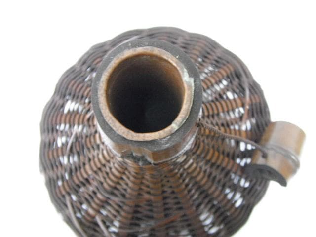 283/竹工芸 梶原光峰 茶道具 竹編み籠 虫籠 花籠 花入 一輪挿し