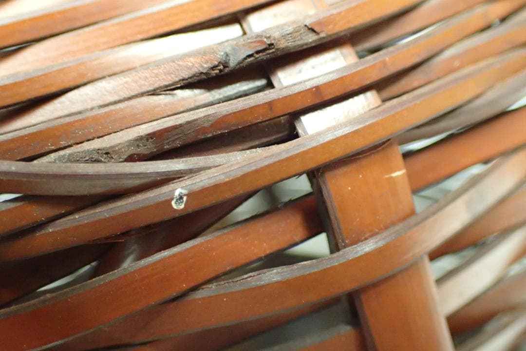 283/竹工芸 梶原光峰 茶道具 竹編み籠 虫籠 花籠 花入 一輪挿し