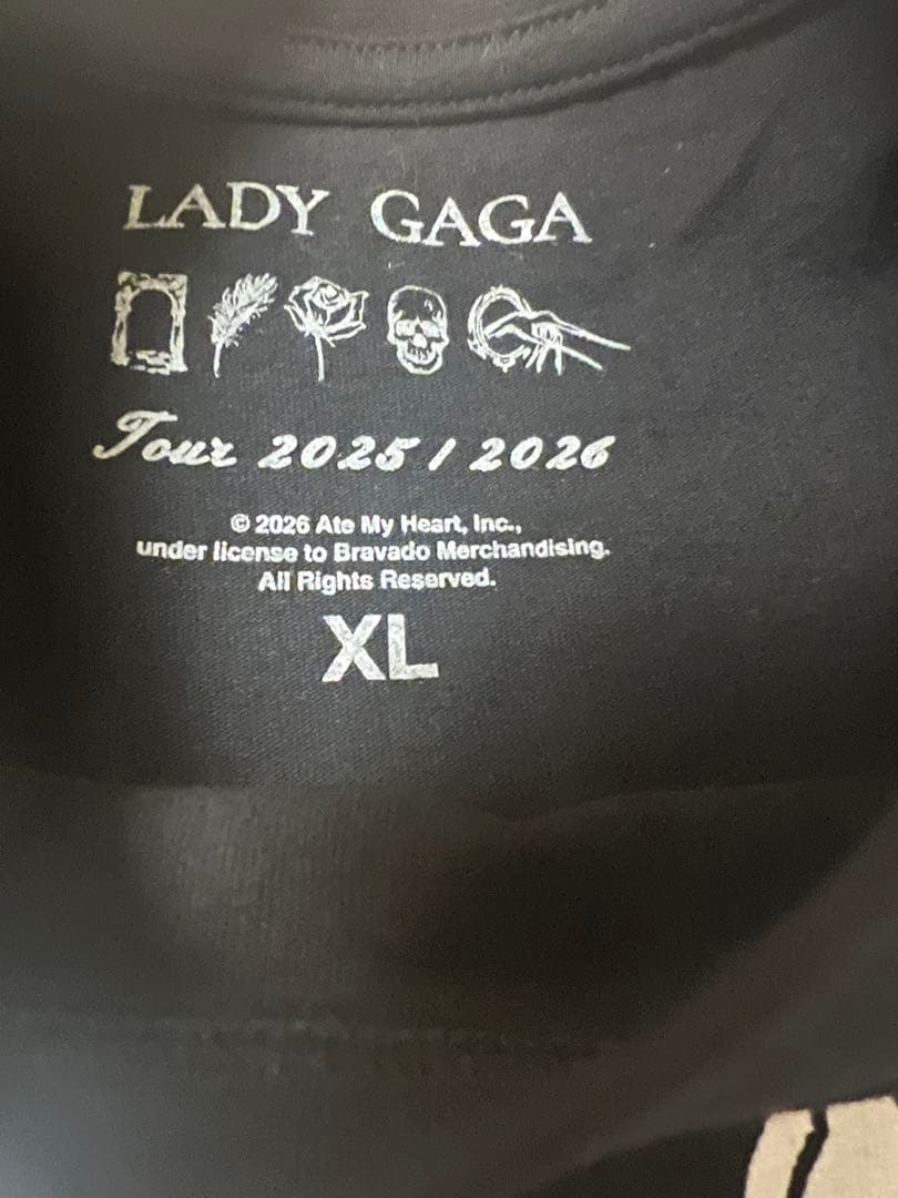 レディ・ガガ ENGLISH DATE BACK SS TEE 8番　サイズXL