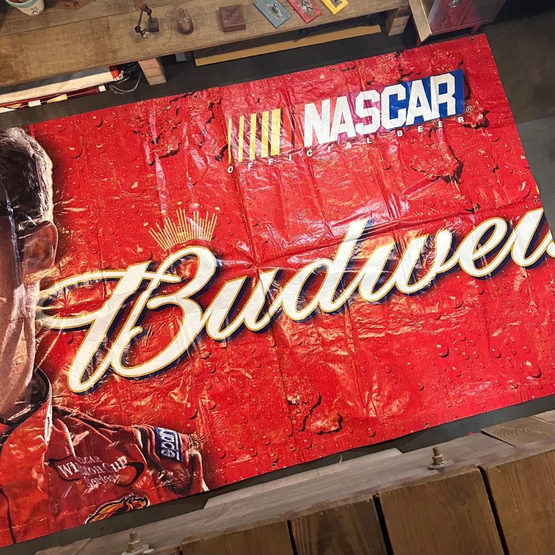 【激レア】NASCAR デイルアーンハートジュニアBudweiser大型バナー