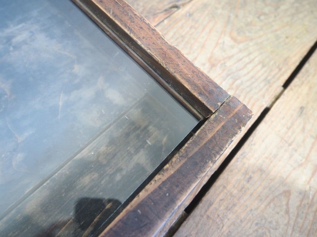 1123 ガラス蓋付の木製ケース　収納　小物入れ　古家具　駄菓子屋　昭和レトロ