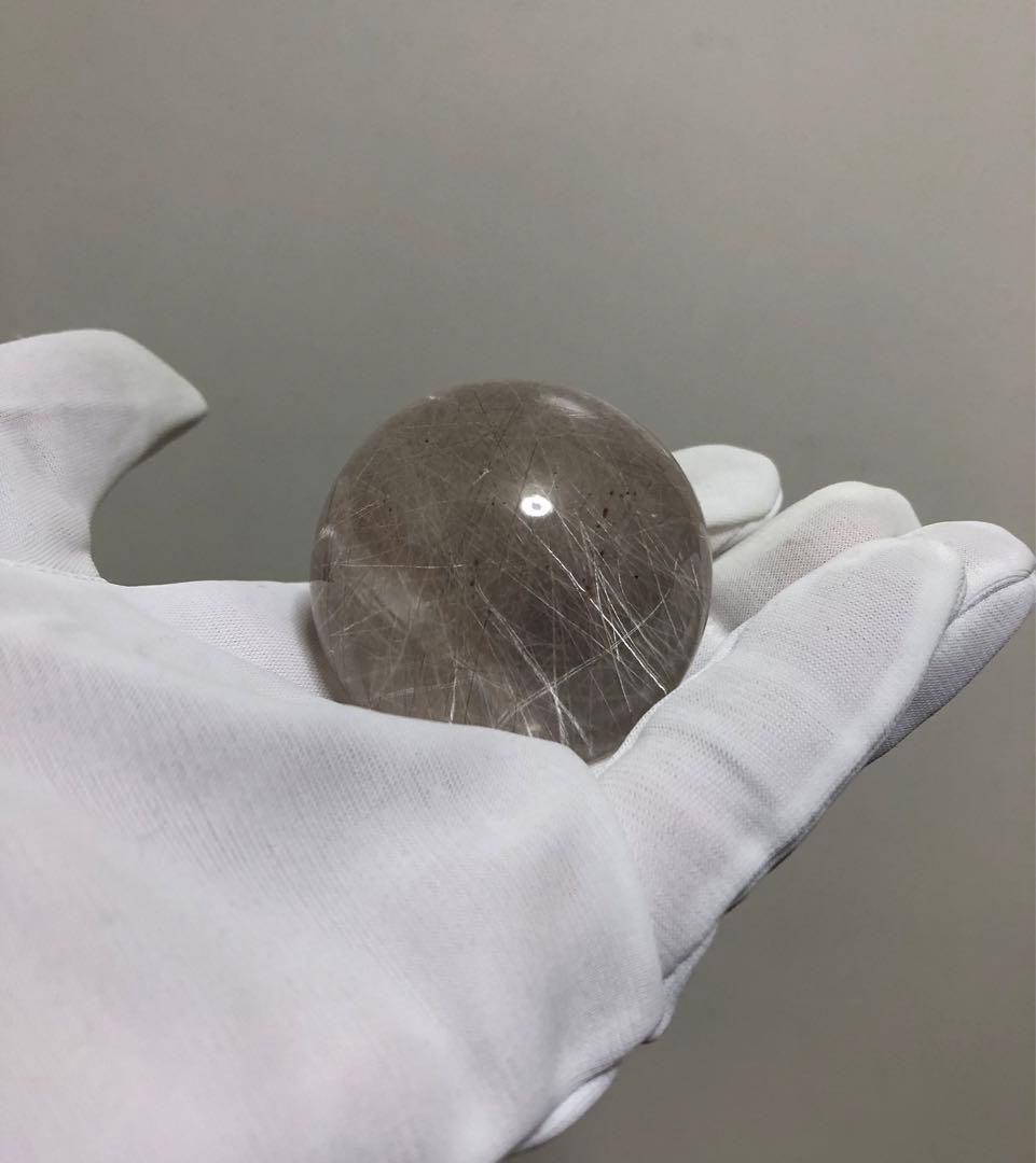 【希少レア】超大玉　50mm 155g ルチルクォーツ　丸玉　スフィア 水晶