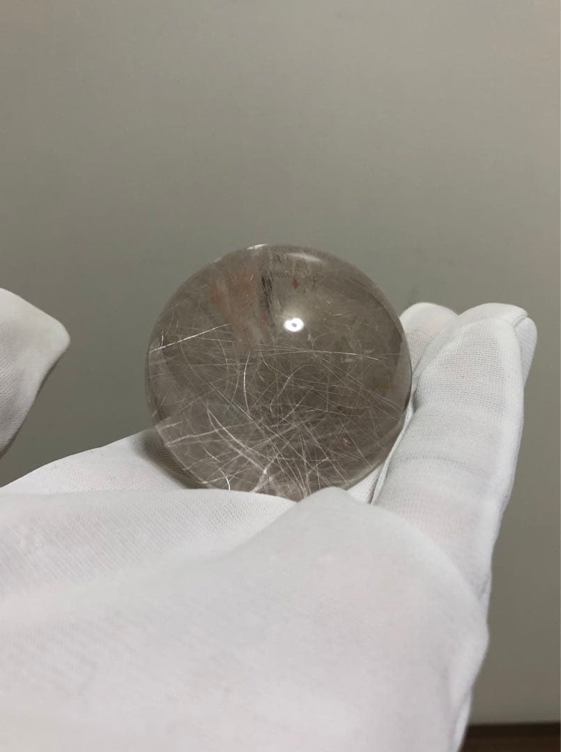 【希少レア】超大玉　50mm 155g ルチルクォーツ　丸玉　スフィア 水晶