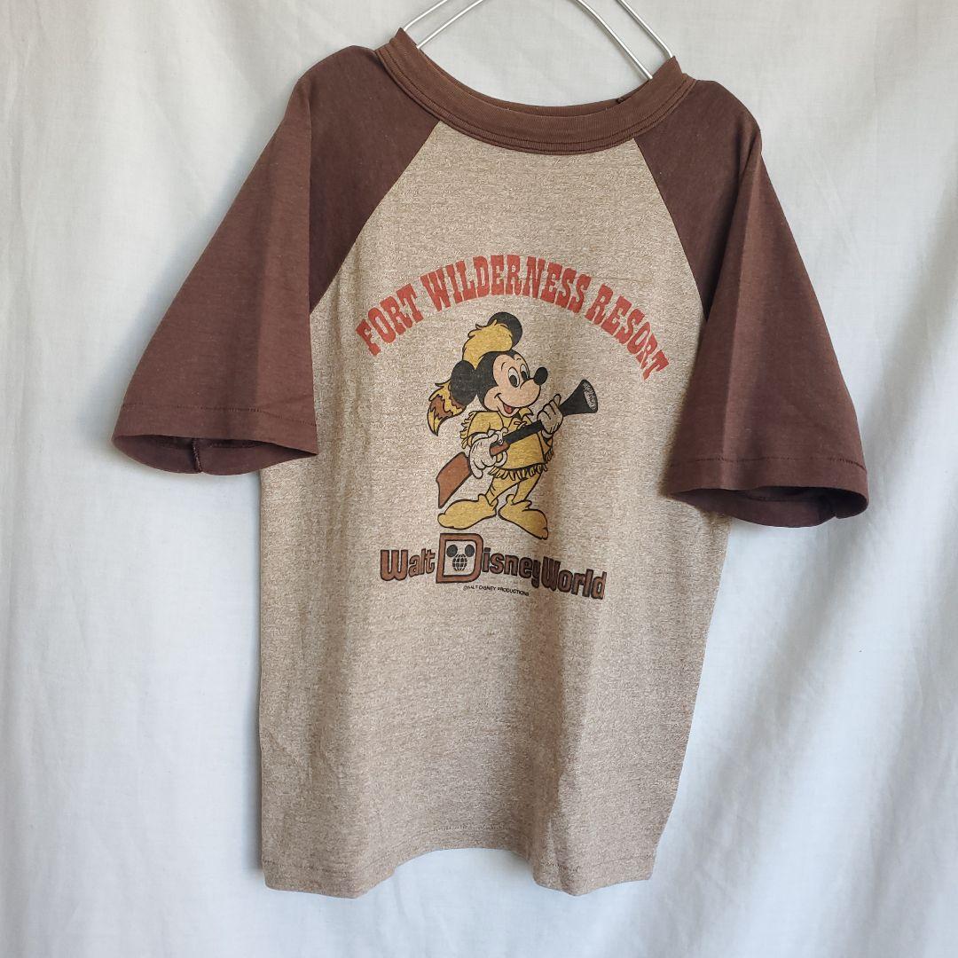 希少 70s Disney　ディズニー　ミッキーマウス　ラグラン Tシャツ