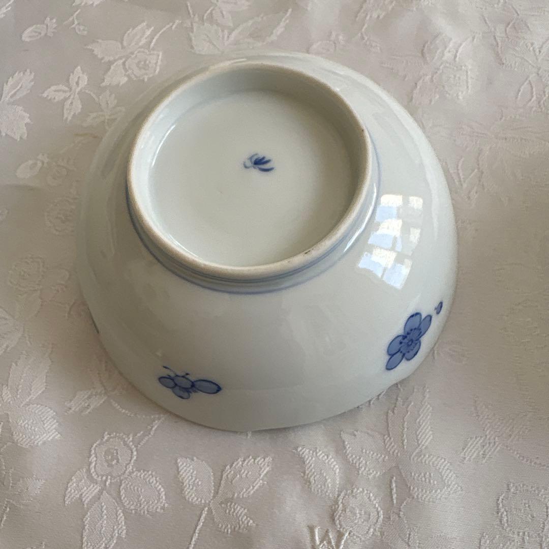 希少 香蘭社 染付　竹、孔雀（クジャク）、鳳凰文 皿　ボウル3客