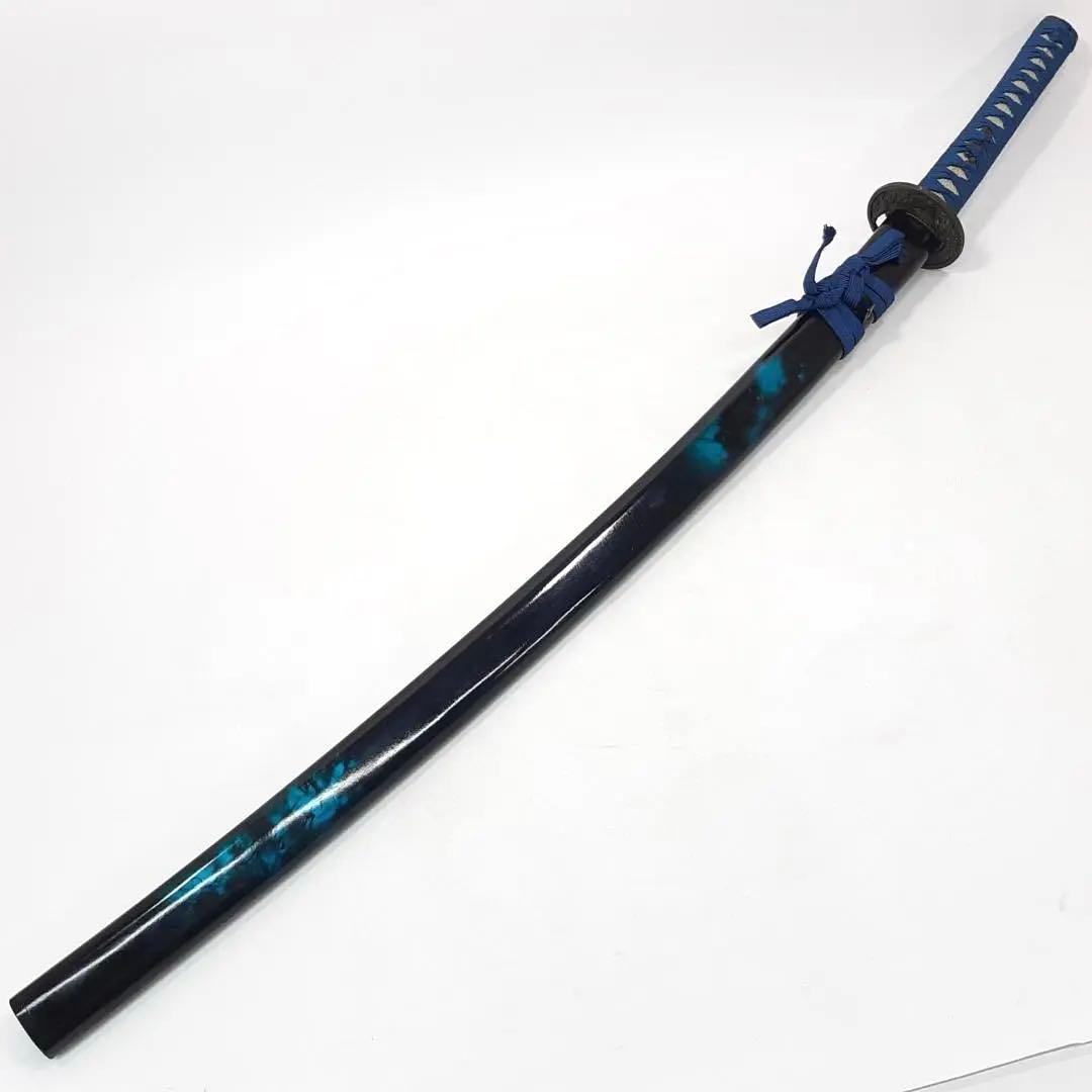 模造刀大刀 青柄 雲龍楕円鍔 青暈し黒呂鞘