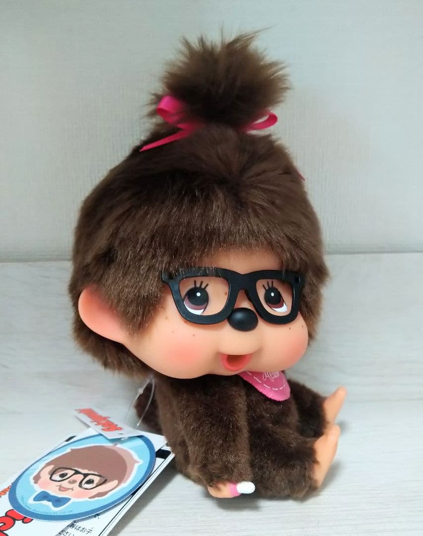 新品 モンチッチ 顔デカ 座り メガネ 香港限定 女の子 726288