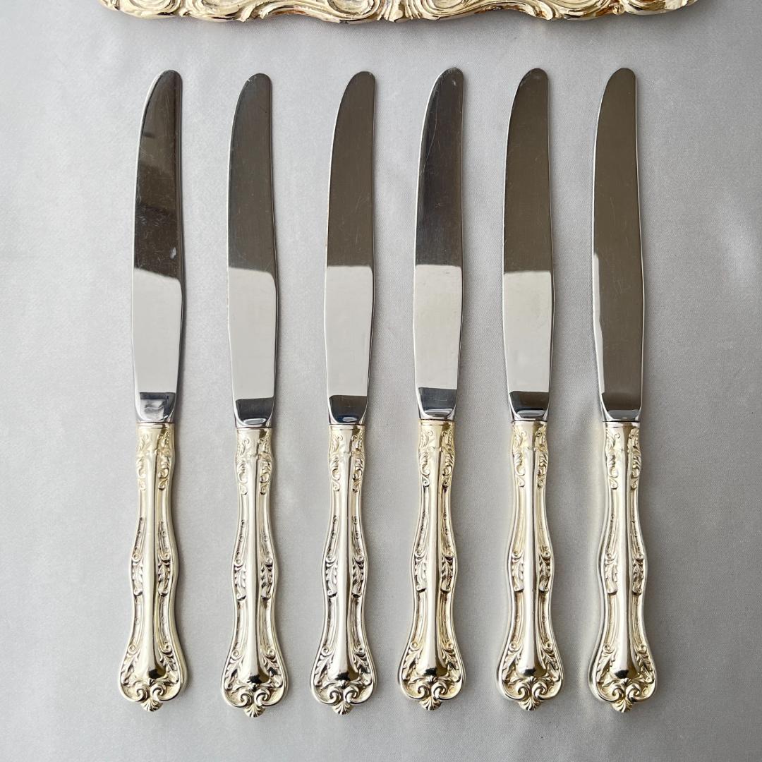 【National Silver】 クイーンエリザベス ディナーナイフ 6本