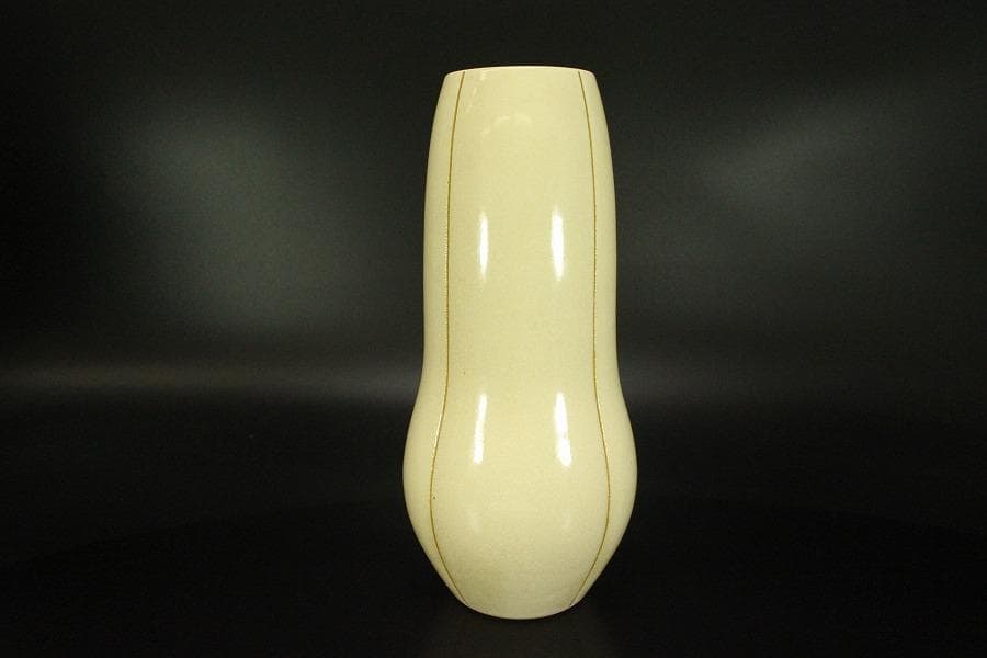 伊藤陶山造 粟田金彩花瓶 在印 共箱(LC501)