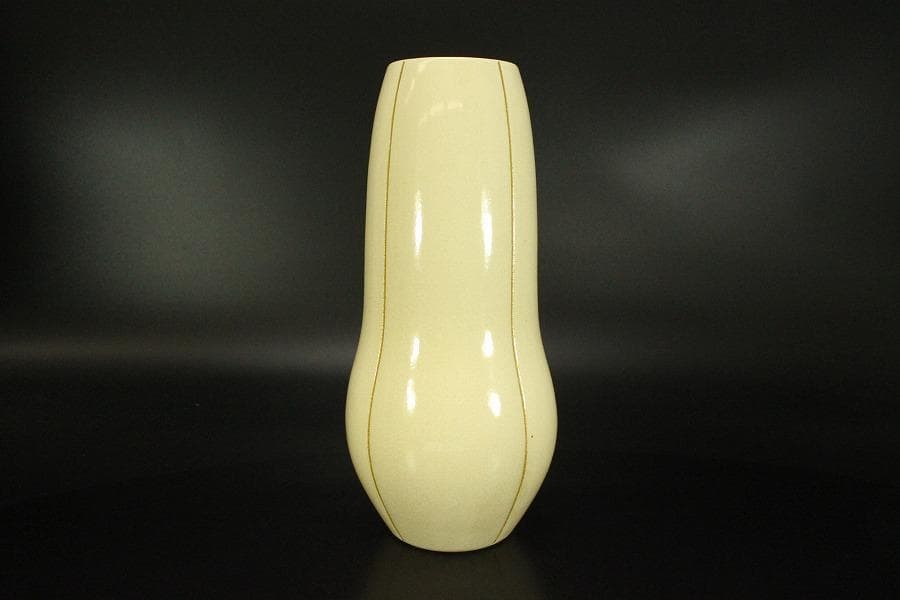 伊藤陶山造 粟田金彩花瓶 在印 共箱(LC501)