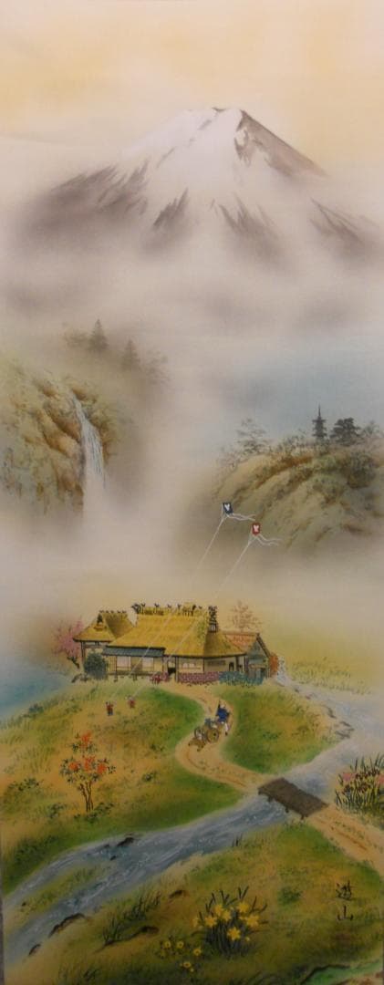 掛け軸 山本遊山 運勢好転図 絹本 希少 軸装 茶道具 掛軸 美品 です。