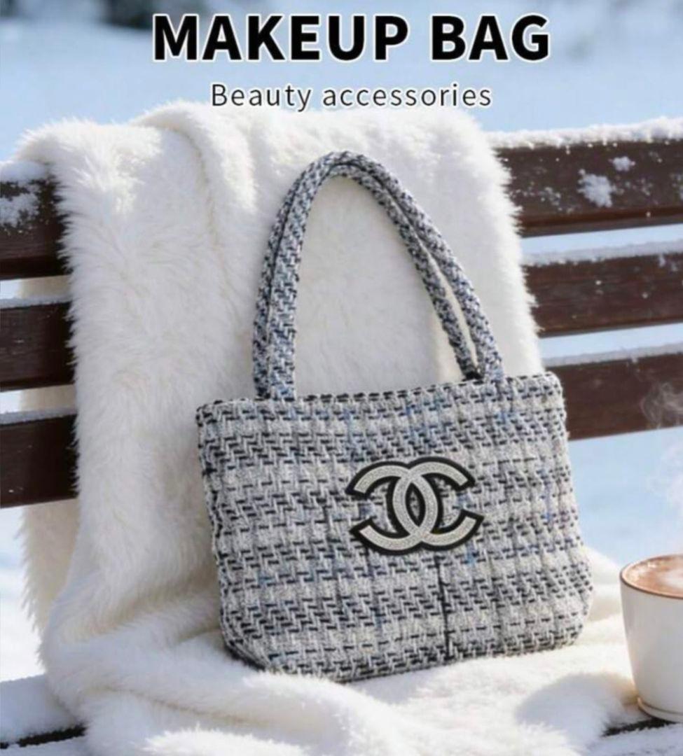 アオイページCHANEL メイクアップバッグ ツイード海外VIP限定品