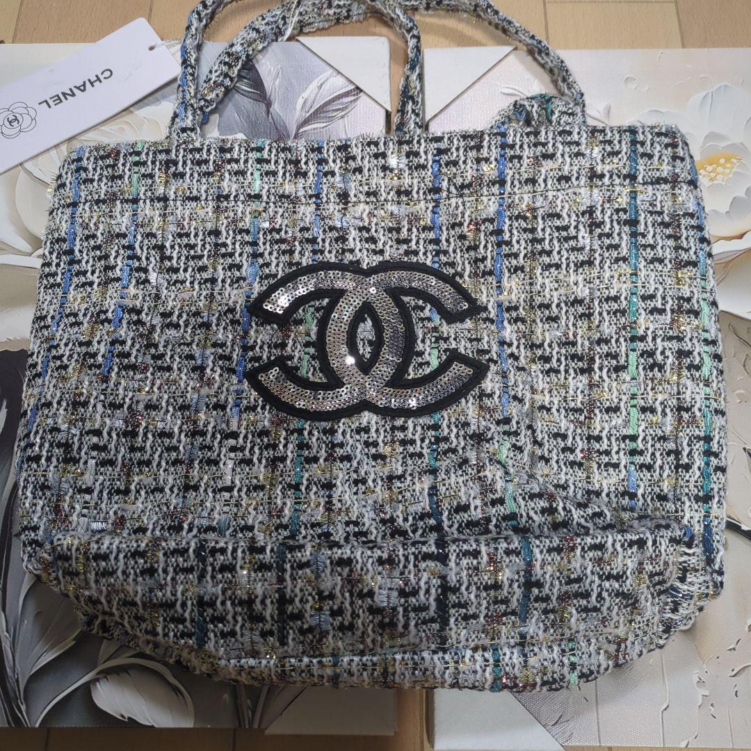 アオイページCHANEL メイクアップバッグ ツイード海外VIP限定品