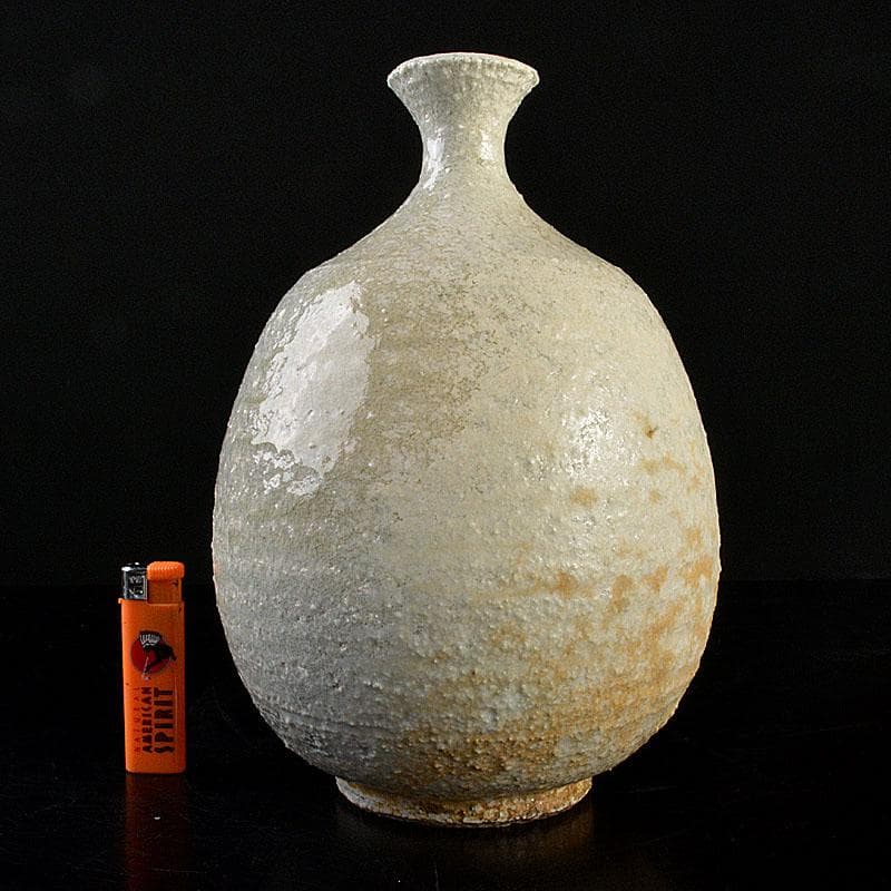 信楽焼　星野亨斉造　窯変壺　共布共箱　N　6743C