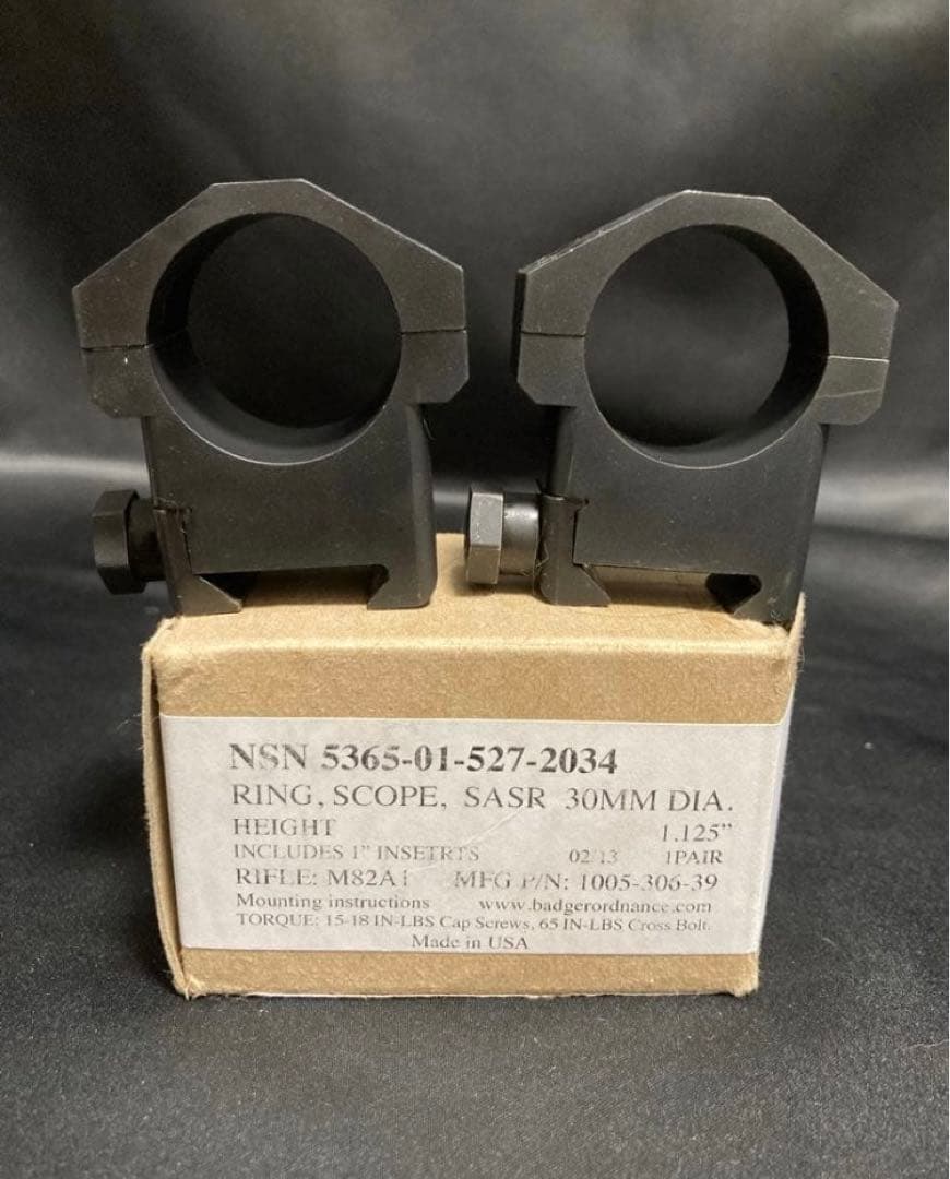 超希少　実物　官給品　 USMC スコープリング Badger Ordnance