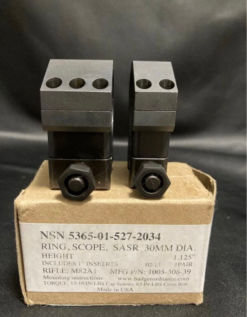 超希少　実物　官給品　 USMC スコープリング Badger Ordnance