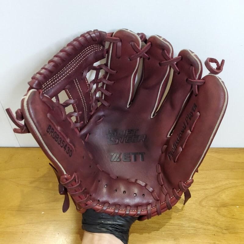 ZETT ゼット ソフトステア 人気カラー ボルドーブラウン 良品 軟式グローブ