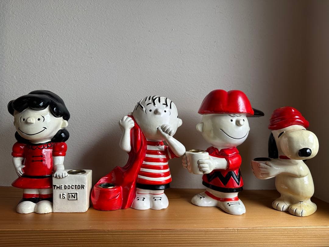 1970年代　HALLMARK社製 スヌーピー　他4体セット　キャンドルホルダー