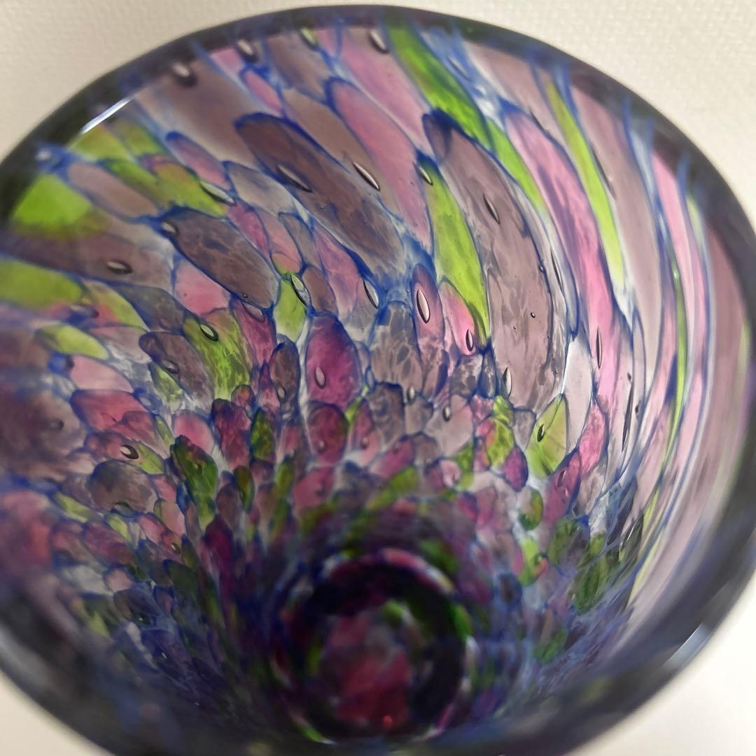 ガラス作家　フラワーベース　吹きガラス　ビンテージ　インポート