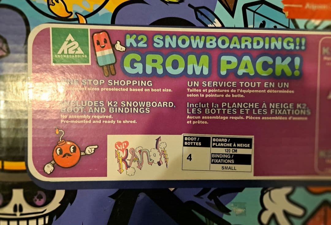 キッズスノーボード3点セット120cm K2 MINI TURBO ブーツ付き