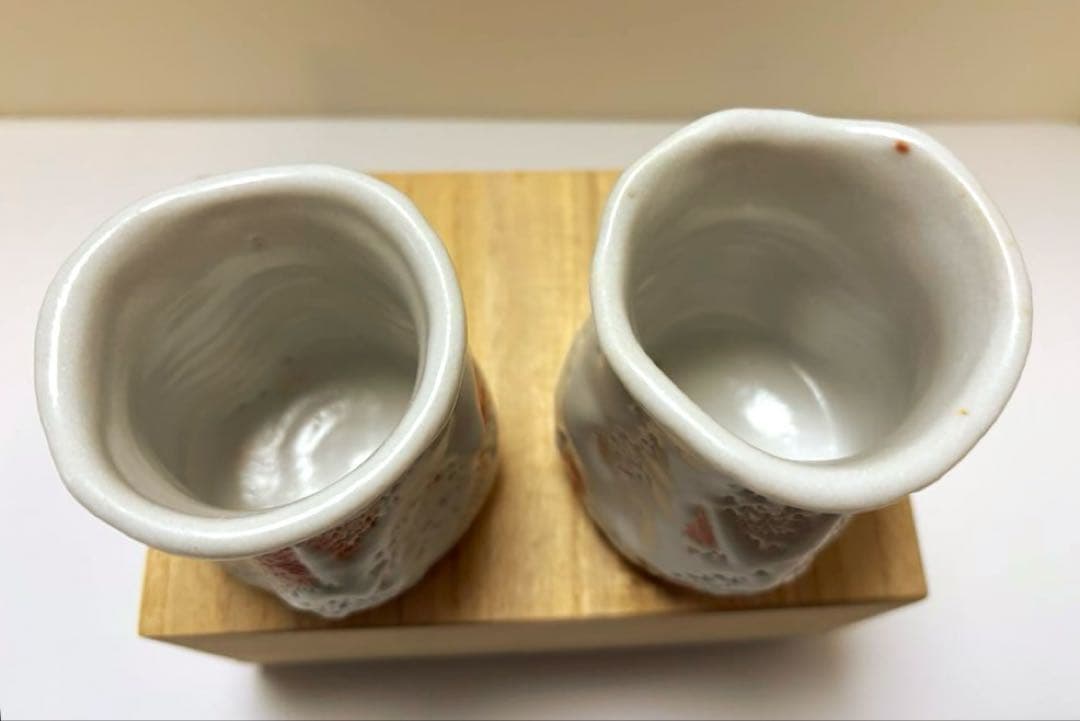 小林武春　白志野　湯呑茶碗　美濃焼　夫婦湯呑茶碗　箱蓋なし　未使用