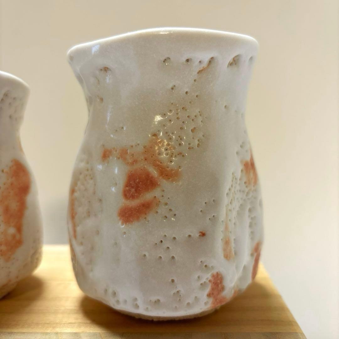 小林武春　白志野　湯呑茶碗　美濃焼　夫婦湯呑茶碗　箱蓋なし　未使用