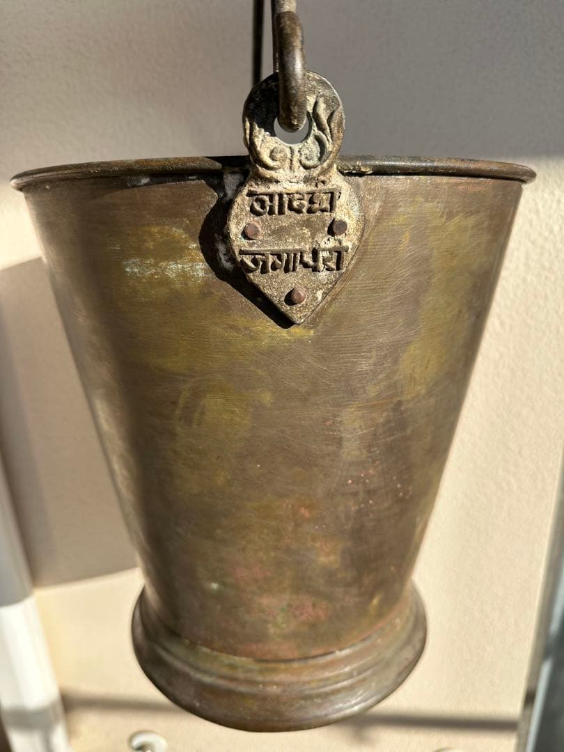 インド　アンティーク　真鍮　バケツ