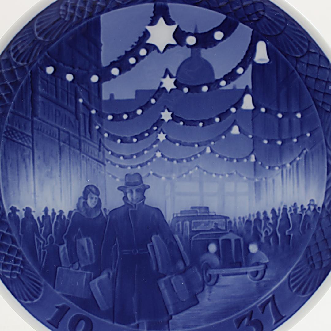 1937年コペンハーゲンのクリスマス風景 イヤープレート ロイヤルコペンハーゲン