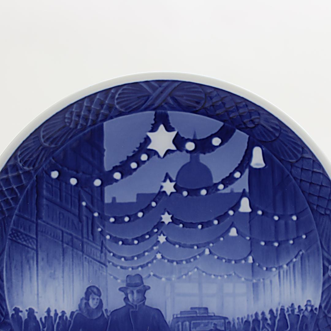 1937年コペンハーゲンのクリスマス風景 イヤープレート ロイヤルコペンハーゲン