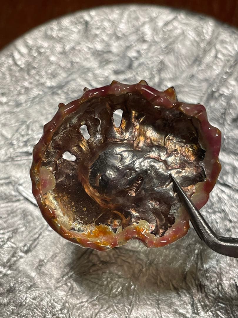 リモージュ ×アンモナイト　ヴィンテージ　アクセサリーケース　銀製品　工芸品