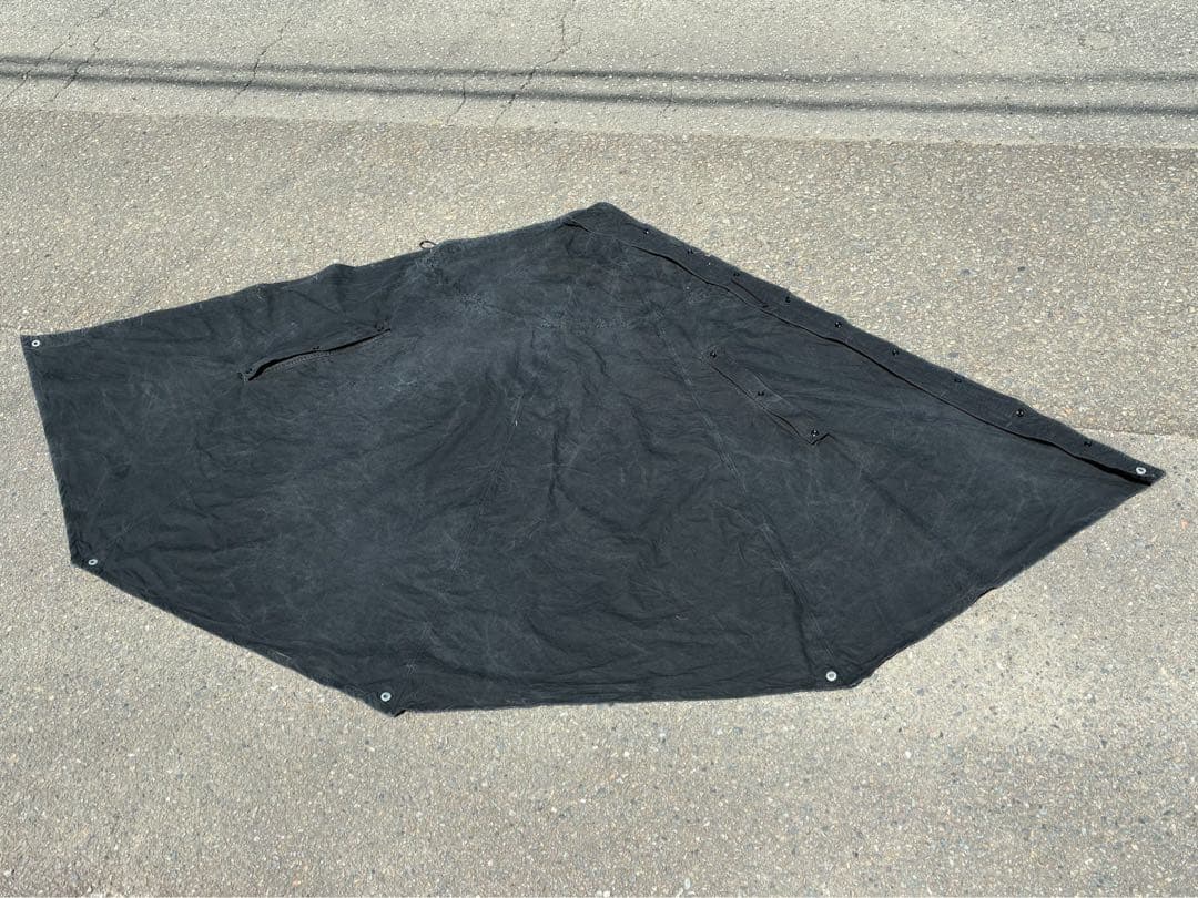 希少 ポーランド軍 テント ポンチョ ブラック 軍幕 キャンプ アウトドア