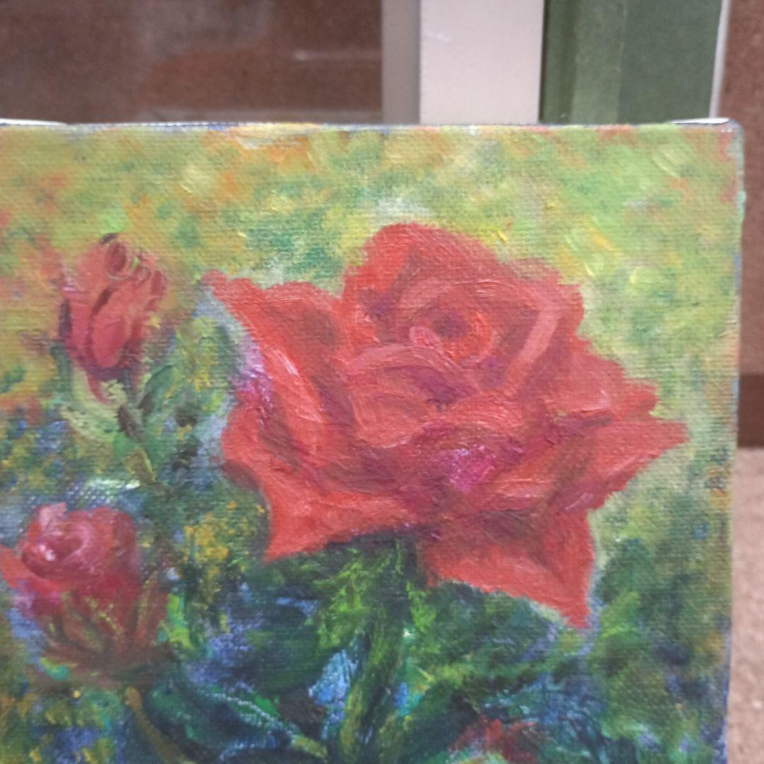 3213）中島イソ子　F0号油絵　「バラ」沖展会員、沖縄女流美術家協会会長