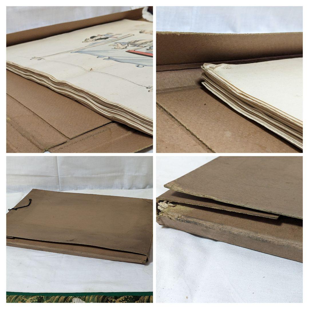 肉筆漫画開国六十年史図絵　水彩肉筆画49枚　不折題簽　中央美術協会 前川千帆