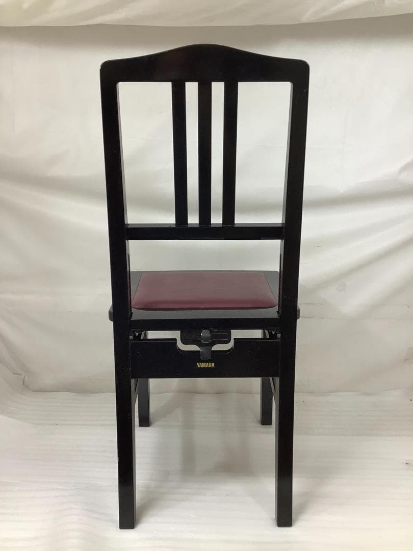 ※78537※YAMAHA背もたれ付きピアノ椅子（黒）
