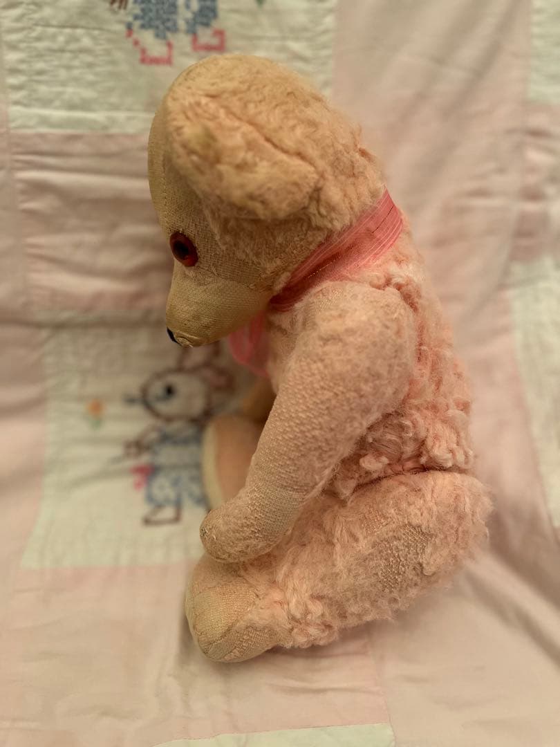 アンティーク ビンテージ イギリス ピンクベア テディベア くま ぬいぐるみ