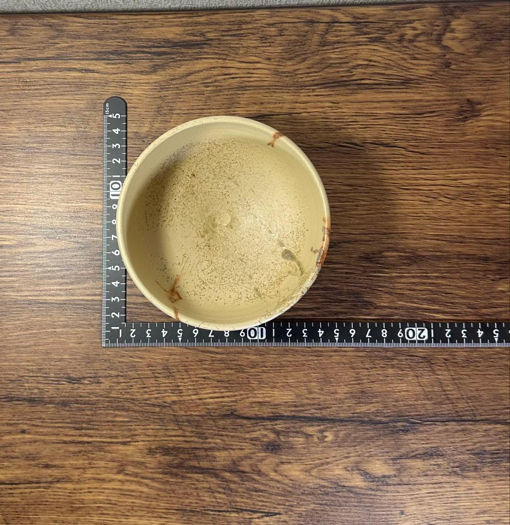 常滑焼 初代友仙作 白泥火襷藻掛抹茶碗