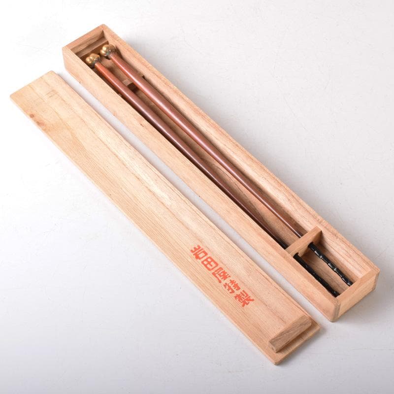 茶道具　岩田屋特製　鉄山造　黄銅　薫梅頭　飾火箸　共箱　C　7519