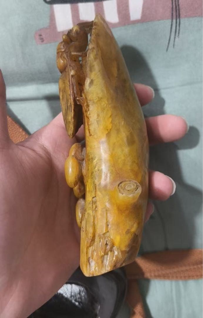 中国古美術・珍蔵木箱付蝉印章・古寿山石・印章・印鉴・書道具・案頭・置物・文房具