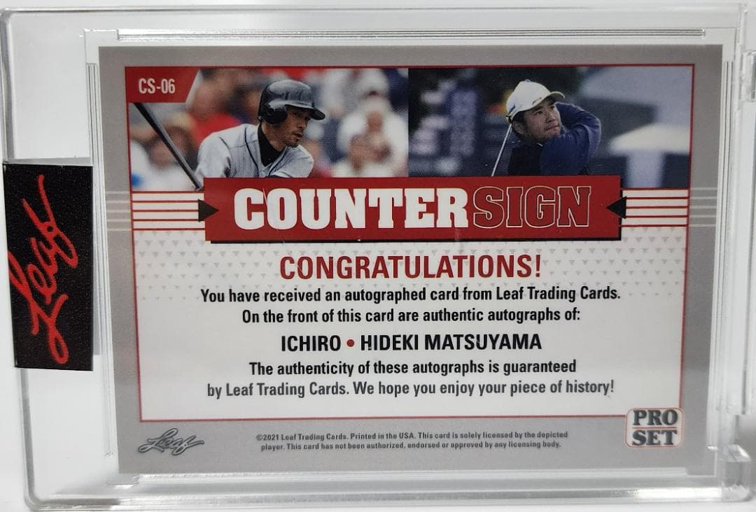 MLB☆イチロー、松山英樹 21 LeafProSet 1枚限定直筆サインカード