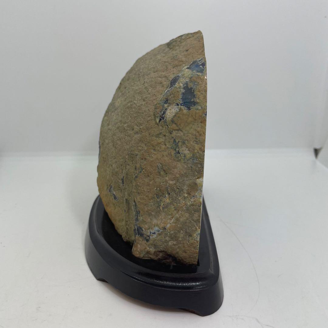 青瑪瑙 メノウ ブルーアゲート 置物 専用台付き 2,196ℊ