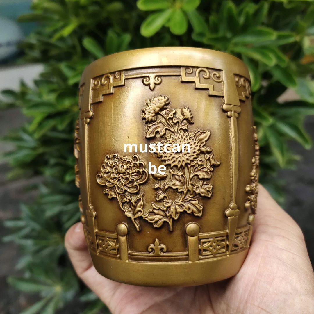 銅器 梅蘭竹菊 筆箱 書道具 文房具 現代工芸品 美術品 置物