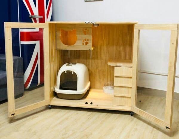 新品、未使用 豪華別荘 猫別荘 透明なドア猫ハウス 通気性 猫ペット かご/6