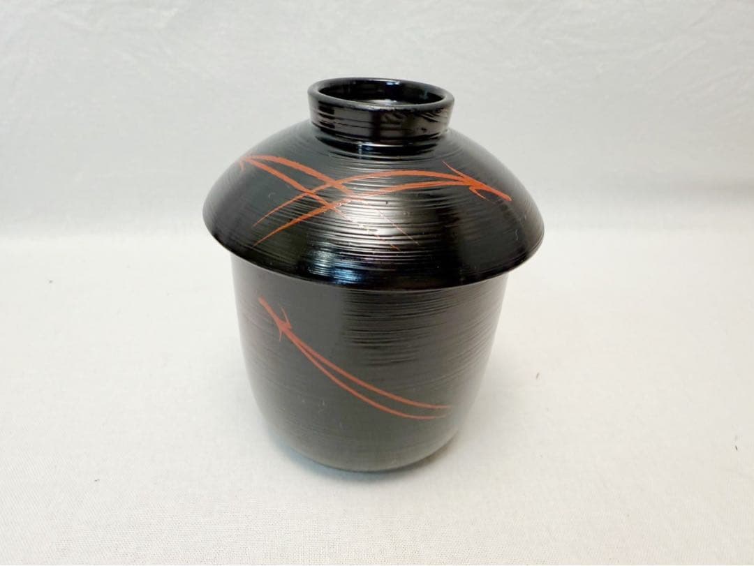 ほぼ未使用 懐石道具 木製黒塗 松葉蒔絵 箸洗い 十客揃 見返し蒔絵 元箱